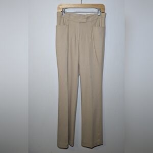 ICB Women's Classic Tan Trousers Wool Blend Straight Leg Size 8